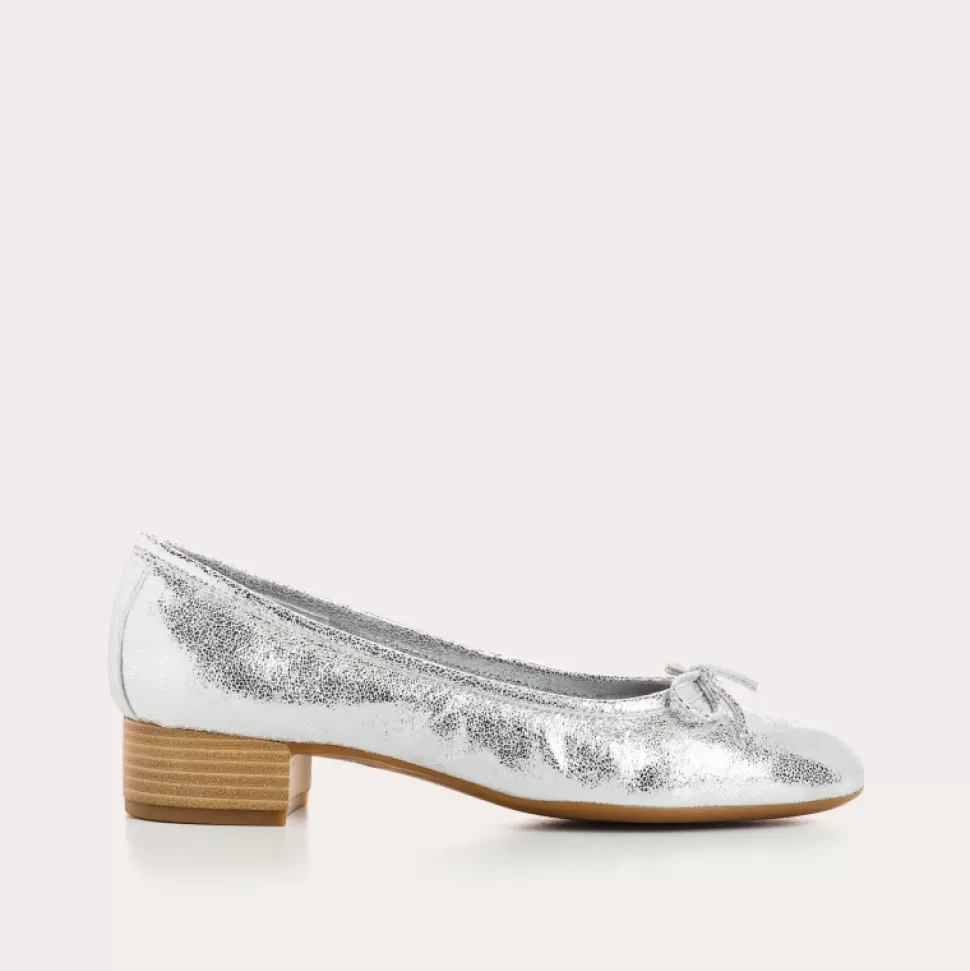Ballerines^Reqins Ballerines Alma Crack Argent, Metallique