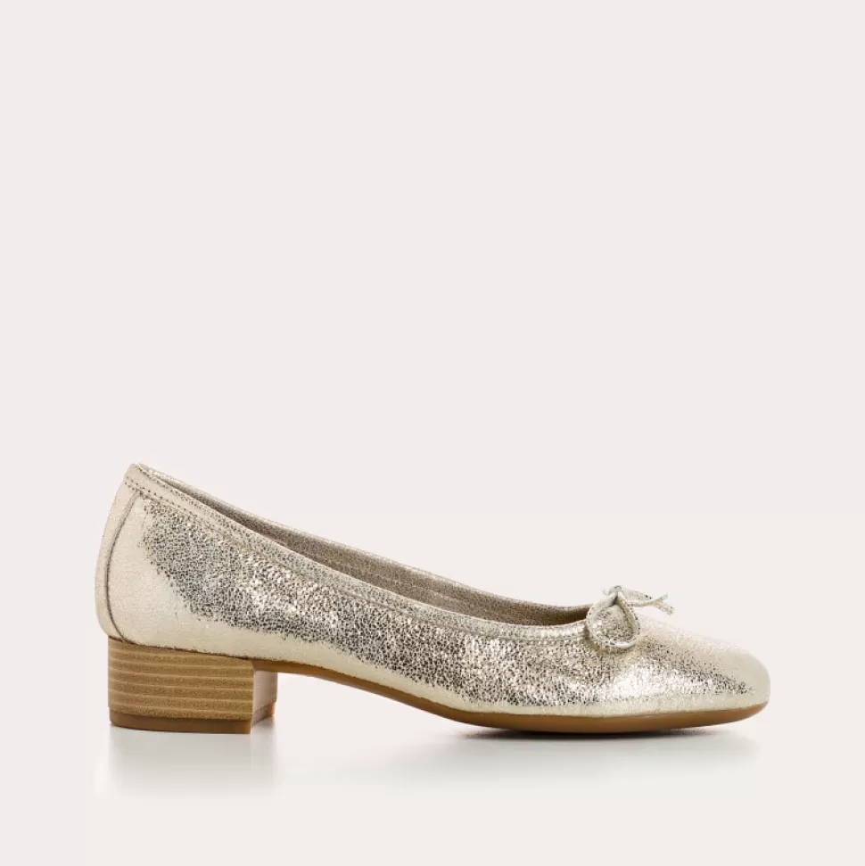 Ballerines^Reqins Ballerines Alma Crack Metallique, Platine