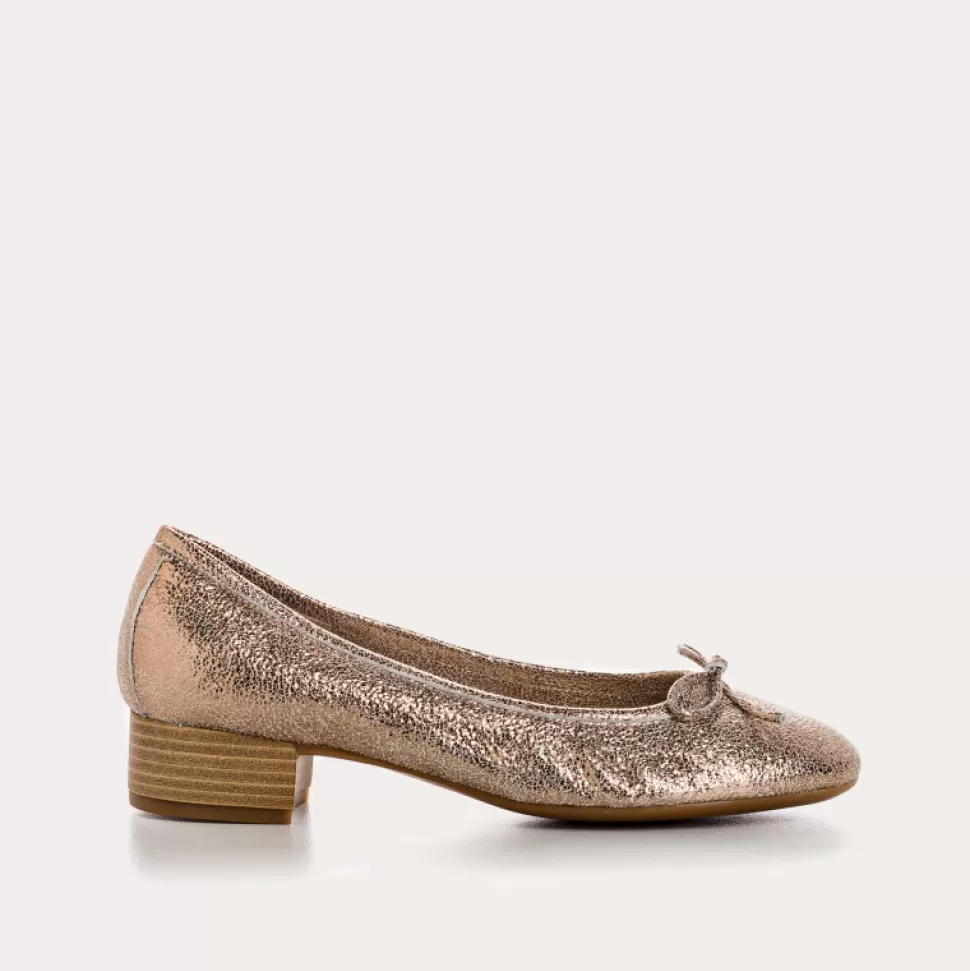 Ballerines^Reqins Ballerines Alma Crack Metallique, Champagne