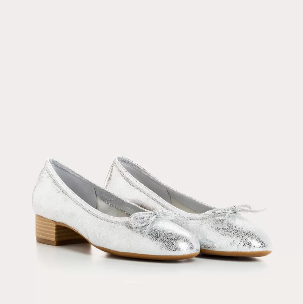 Ballerines^Reqins Ballerines Alma Crack Argent, Metallique