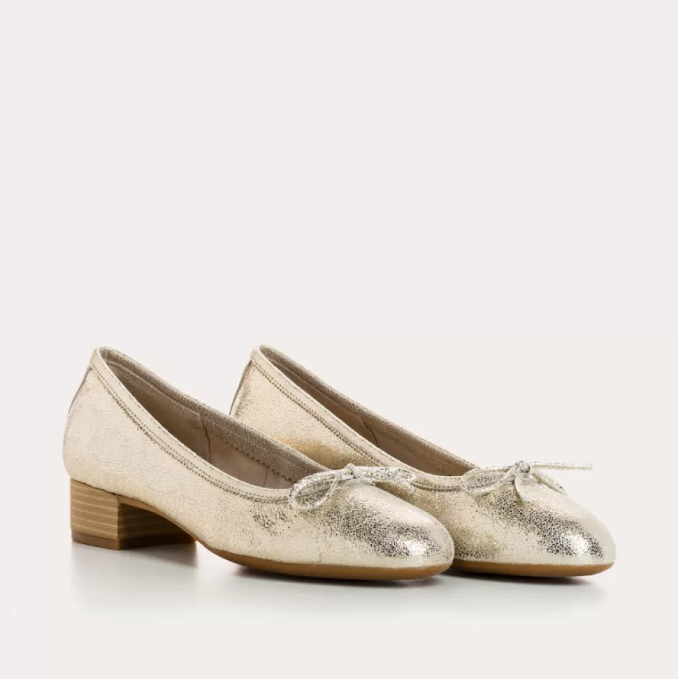 Ballerines^Reqins Ballerines Alma Crack Metallique, Platine