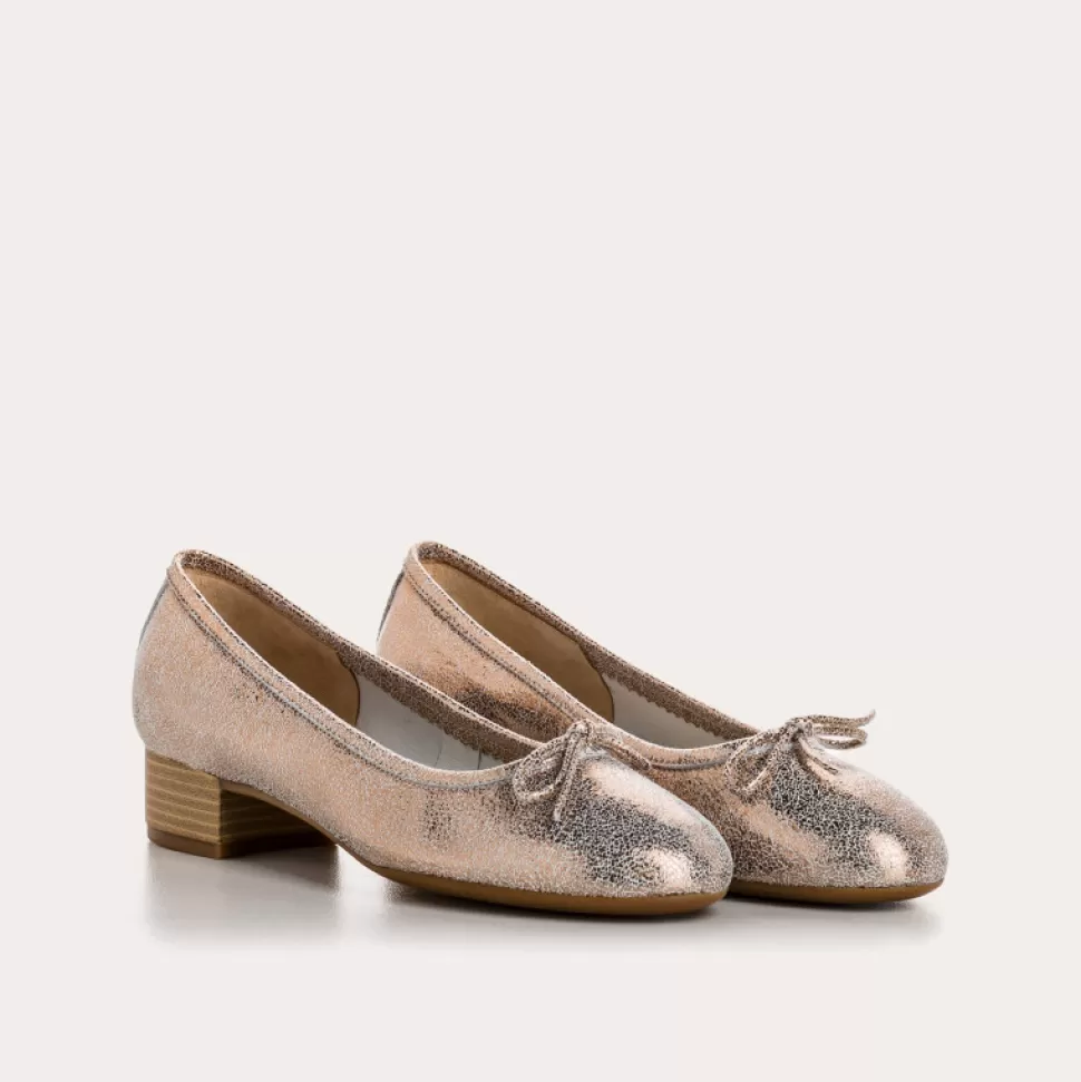 Ballerines^Reqins Ballerines Alma Crack Metallique, Champagne