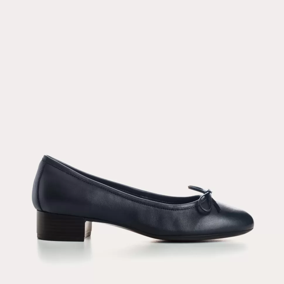 Ballerines^Reqins Ballerines Alma Cuir Marine, Bleu