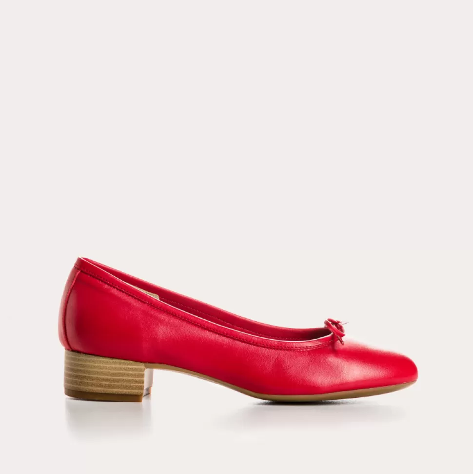 Ballerines^Reqins Ballerines Alma Cuir Rouge, Rouge