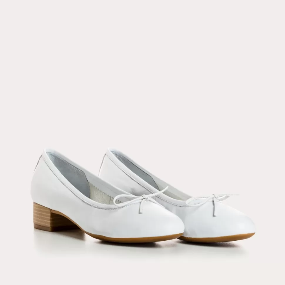 Ballerines^Reqins Ballerines Alma Cuir Blanc, Blanc