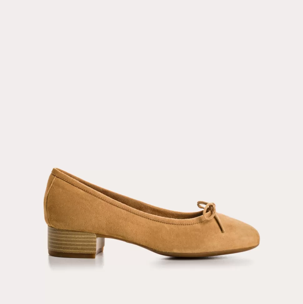 Ballerines^Reqins Ballerines Alma Cuir Velours Camel, Camel