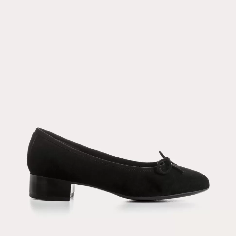 Ballerines^Reqins Ballerines Alma Cuir Velours Noir, Noir