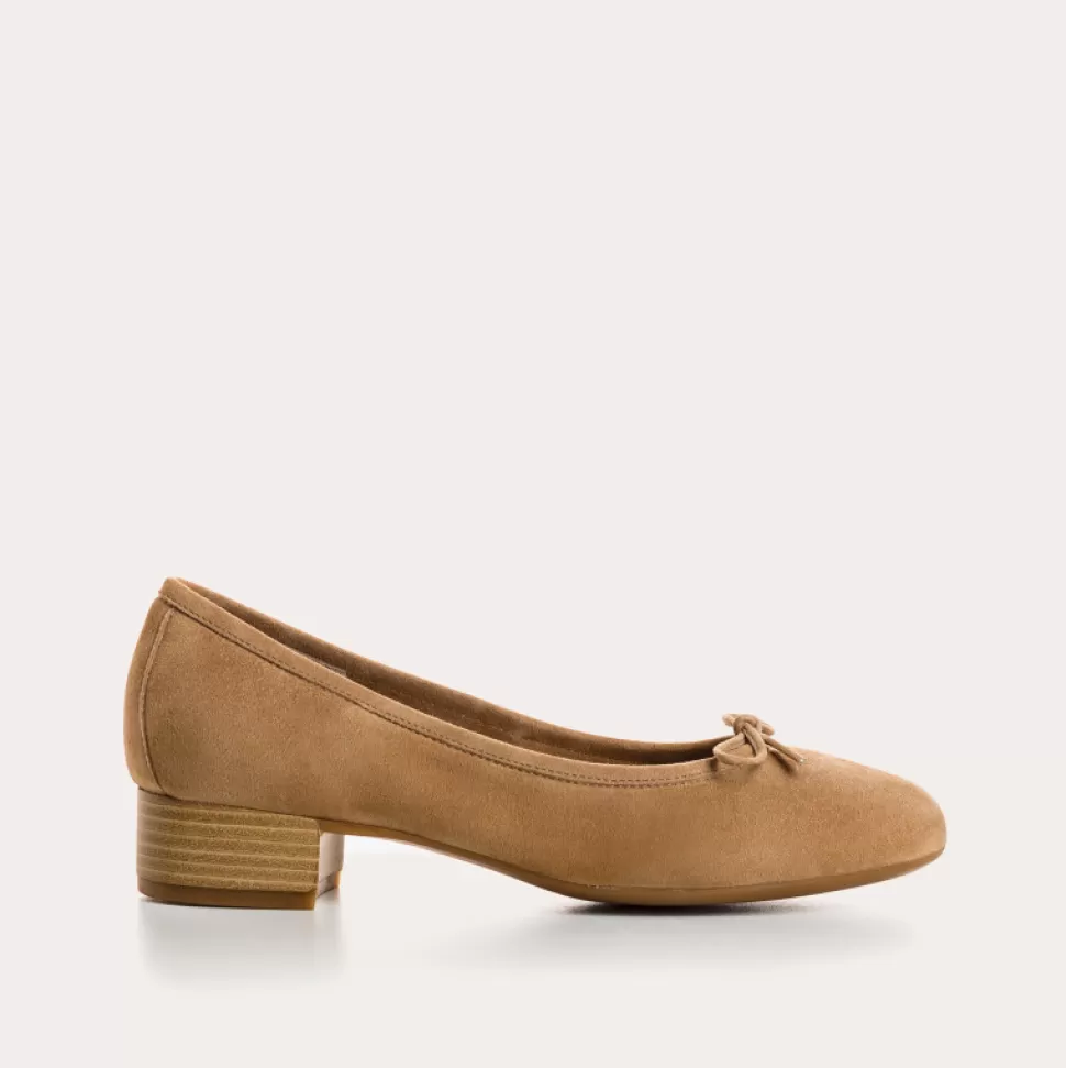 Ballerines^Reqins Ballerines Alma Cuir Velours Beige, Naturel