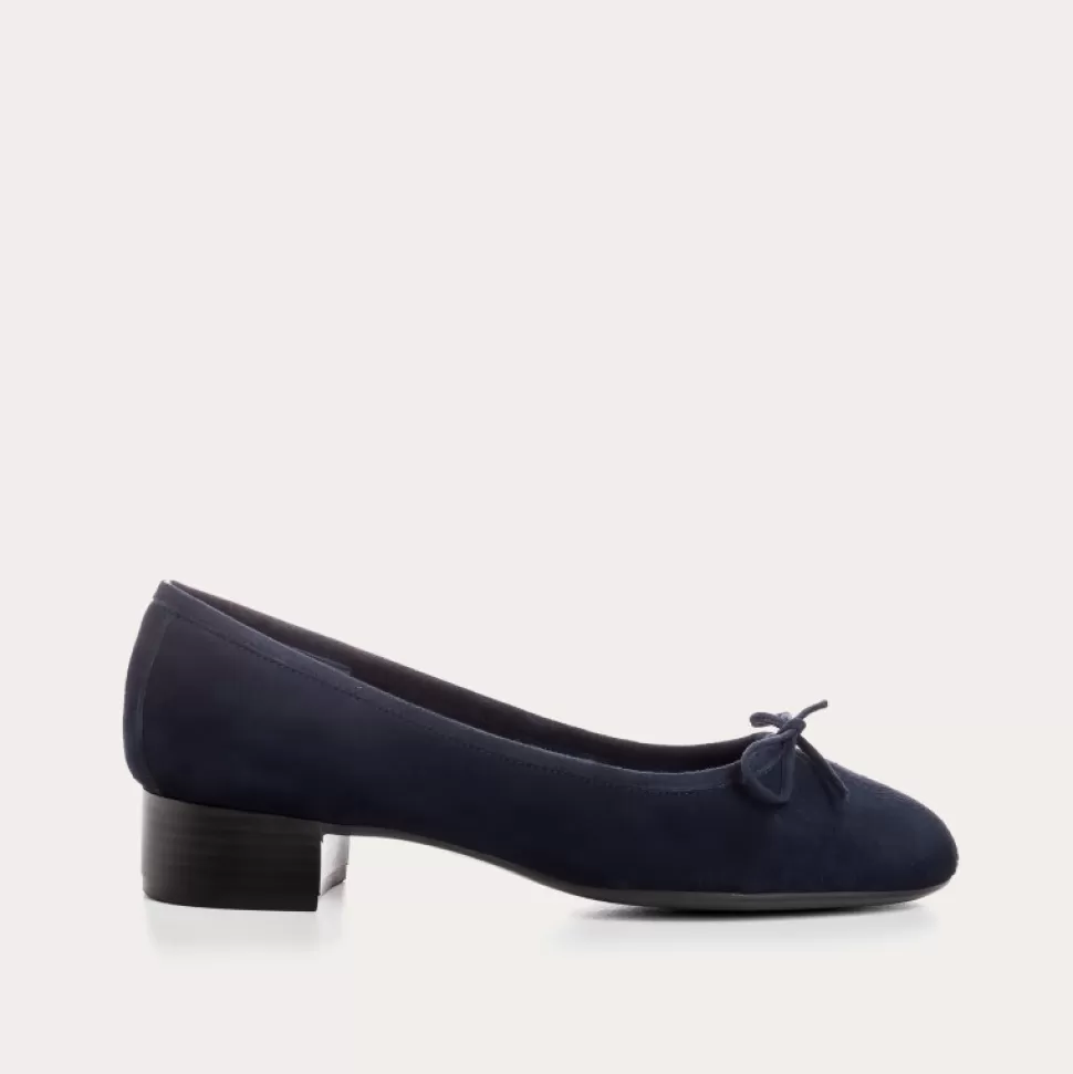 Ballerines^Reqins Ballerines Alma Cuir Velours Bleu, Nuit