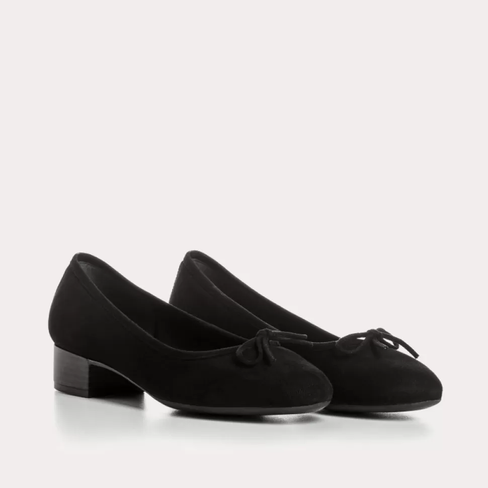Ballerines^Reqins Ballerines Alma Cuir Velours Noir, Noir