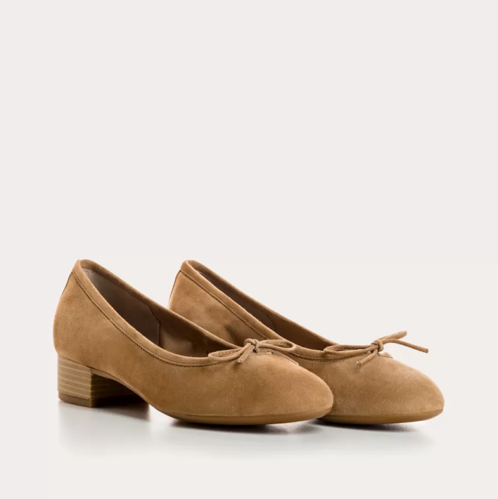 Ballerines^Reqins Ballerines Alma Cuir Velours Beige, Naturel