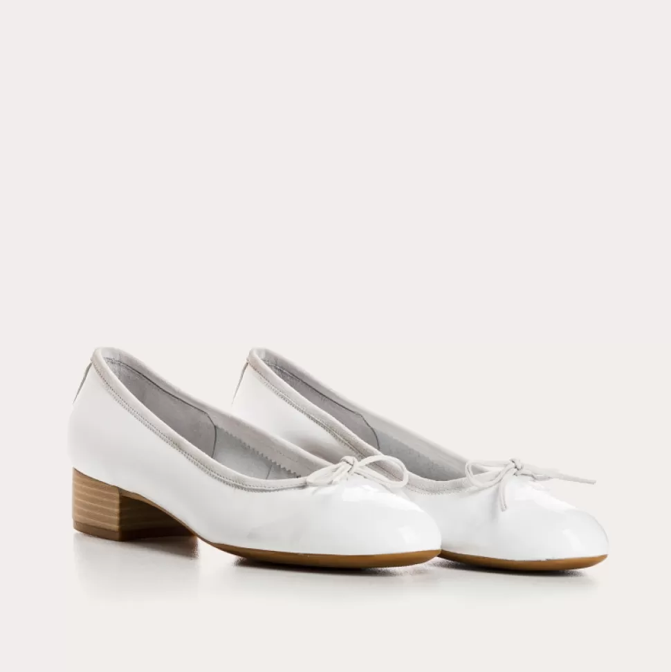 Ballerines^Reqins Ballerines Alma Vernis Blanc, Blanc