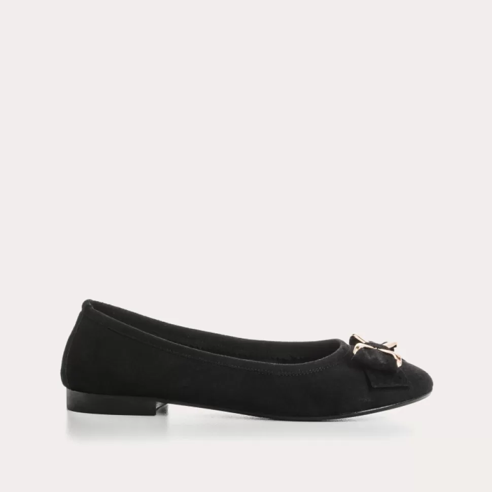 Ballerines^Reqins Ballerines Capucine Cuir Velours Noir, Noir