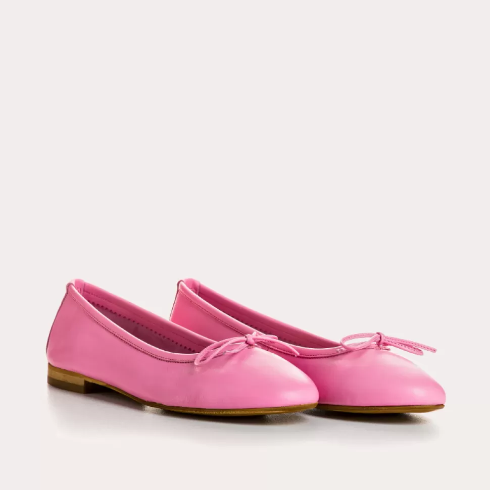 Ballerines^Reqins Ballerines Carmen Cuir Rose, Barbie