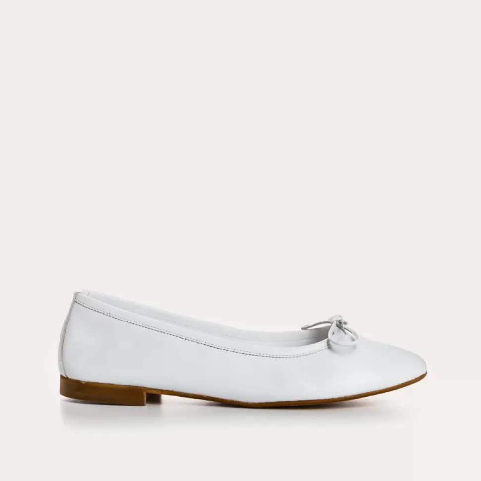 Ballerines^Reqins Ballerines Carmen Cuir Cc Blanc, Blanc