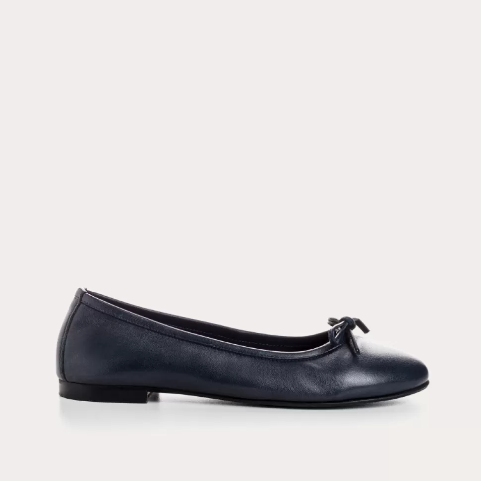 Ballerines^Reqins Ballerines Carmen Cuir Cc Bleu
