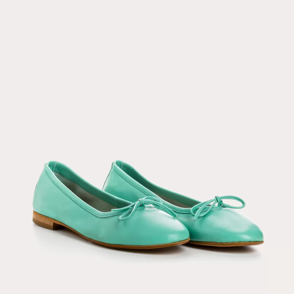 Ballerines^Reqins Ballerines Carmen Cuir Cc Aqua