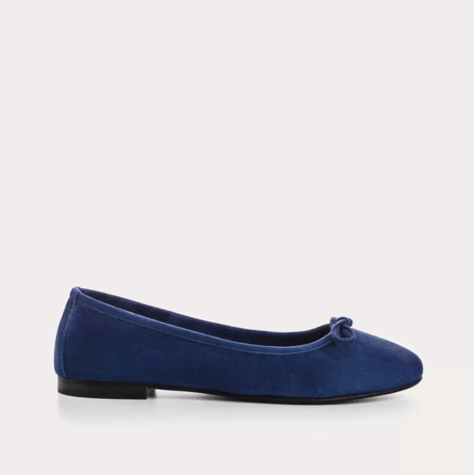 Ballerines^Reqins Ballerines Carmen Cuir Velours Cc Ocean