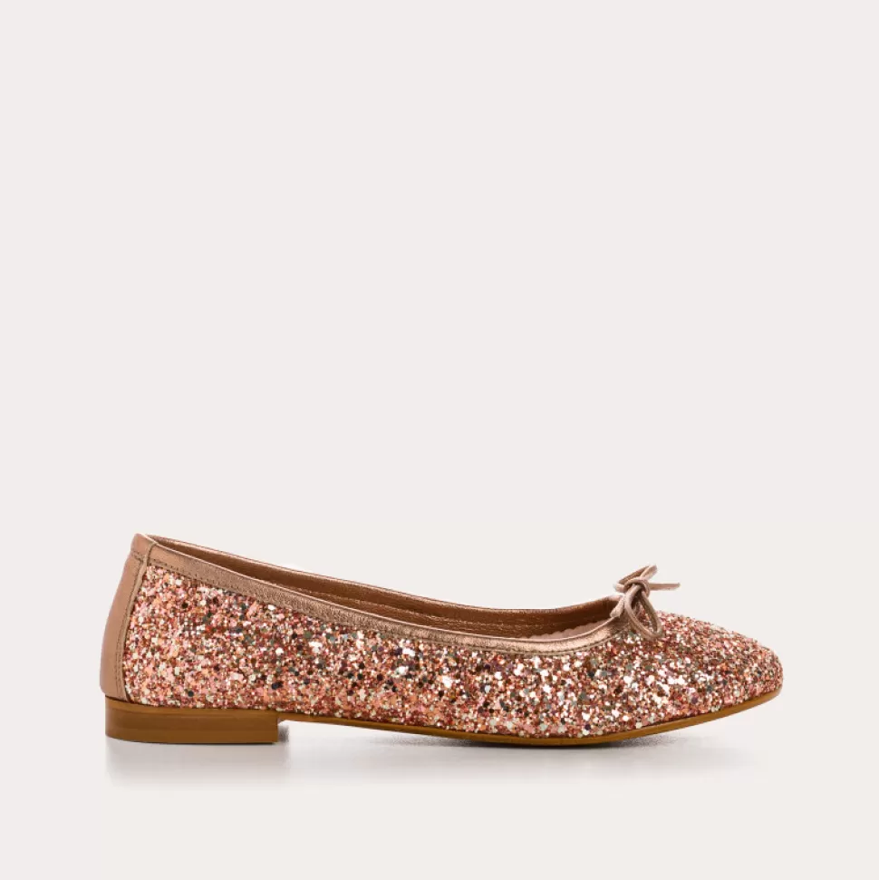 Ballerines^Reqins Ballerines Carmen Glitter Cuivre, Metallique