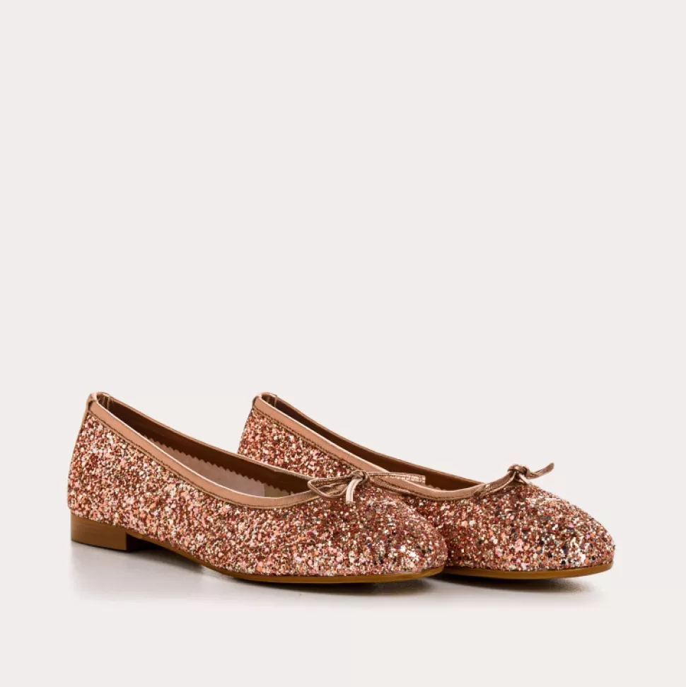 Ballerines^Reqins Ballerines Carmen Glitter Cuivre, Metallique