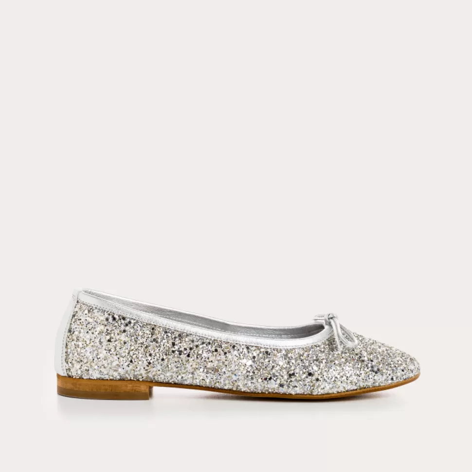 Ballerines^Reqins Ballerines Carmen Glitter Cc Metallique, Ice