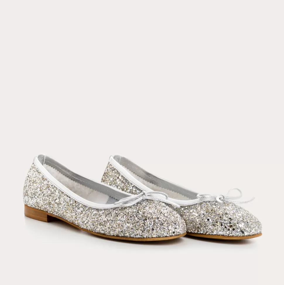 Ballerines^Reqins Ballerines Carmen Glitter Cc Metallique, Ice
