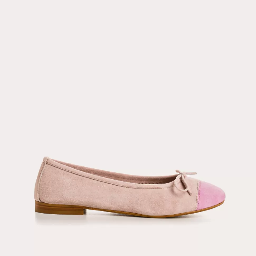 Ballerines^Reqins Ballerines Ciara Cuir Velours Rose, Rose/Pink
