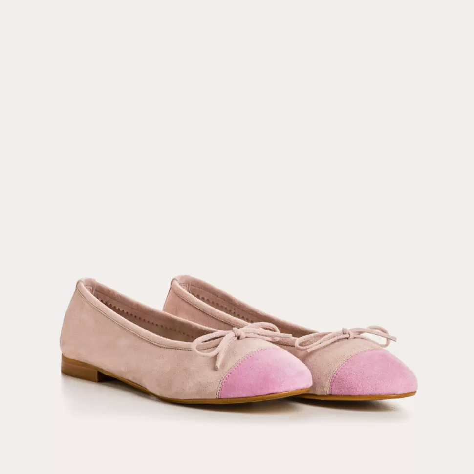 Ballerines^Reqins Ballerines Ciara Cuir Velours Rose, Rose/Pink