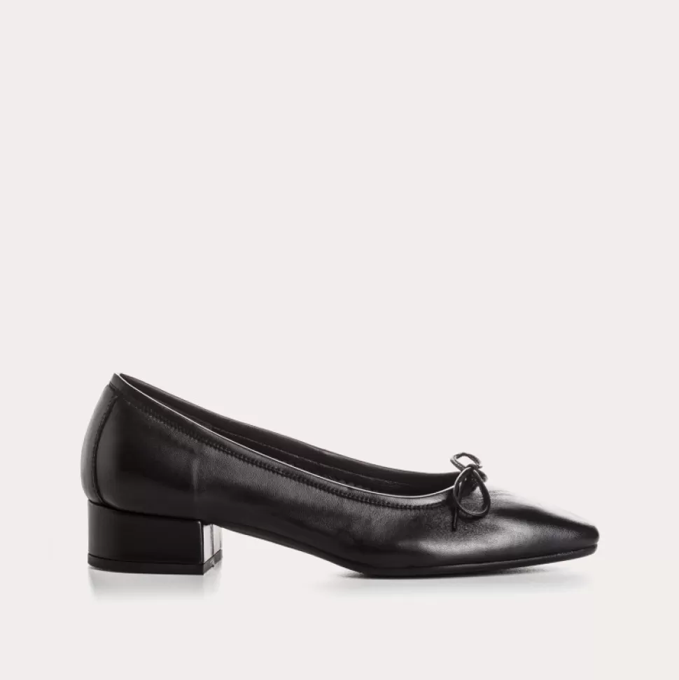 Ballerines^Reqins Ballerines Fetiche Cuir Noir, Noir