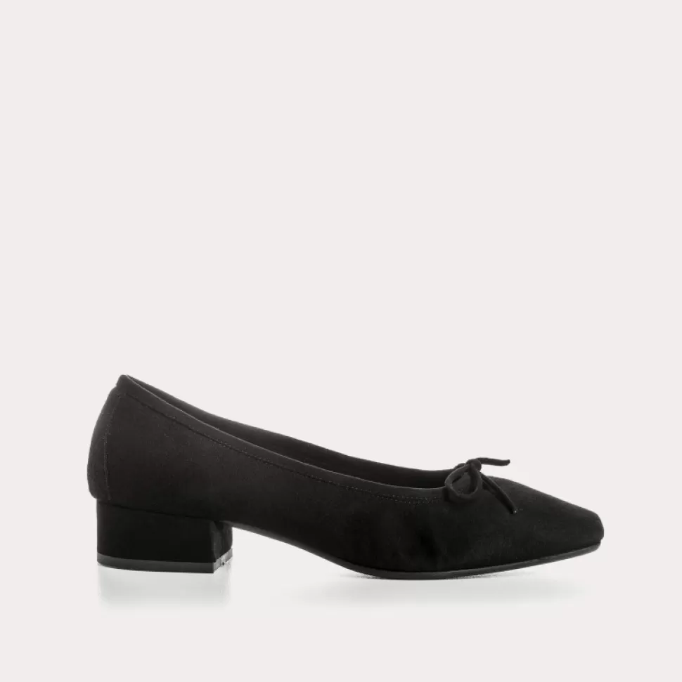 Ballerines^Reqins Ballerines Fetiche Cuir Velours Noir, Noir