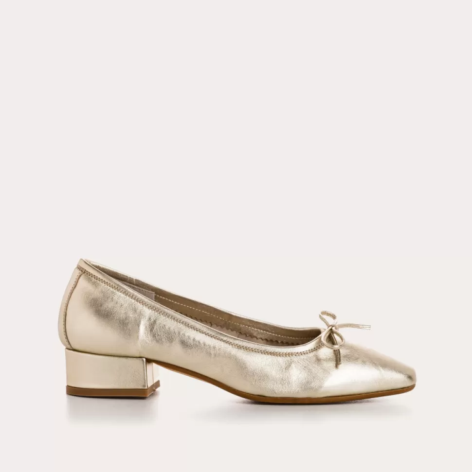 Ballerines^Reqins Ballerines Fetiche Eclat Metallique, Platine
