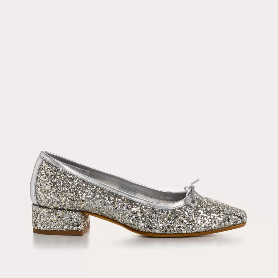 Ballerines^Reqins Ballerines Fetiche Glitter Metallique, Ice