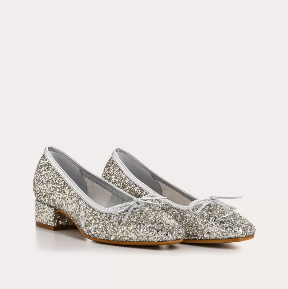 Ballerines^Reqins Ballerines Fetiche Glitter Metallique, Ice