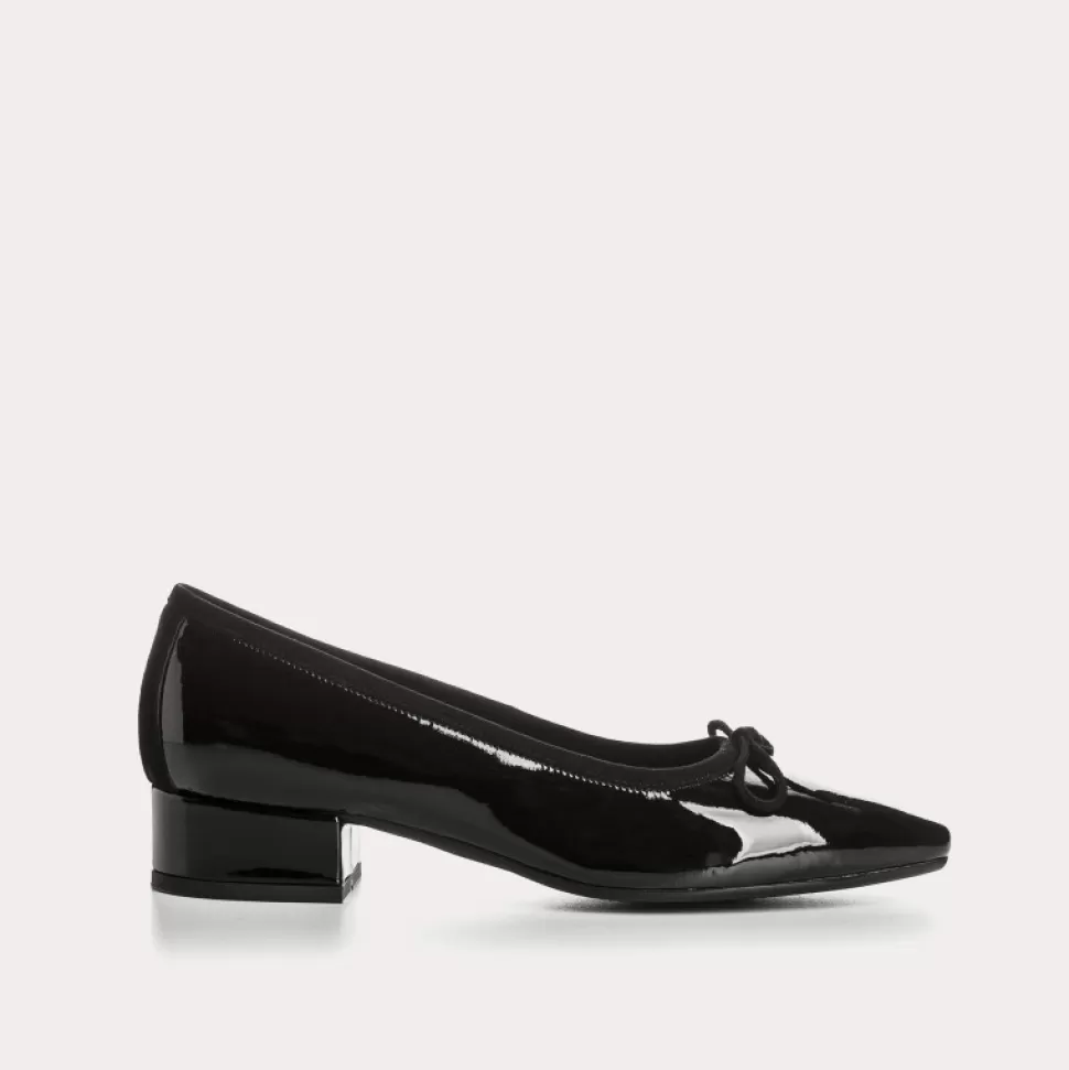 Ballerines^Reqins Ballerines Fetiche Vernis Noir, Noir