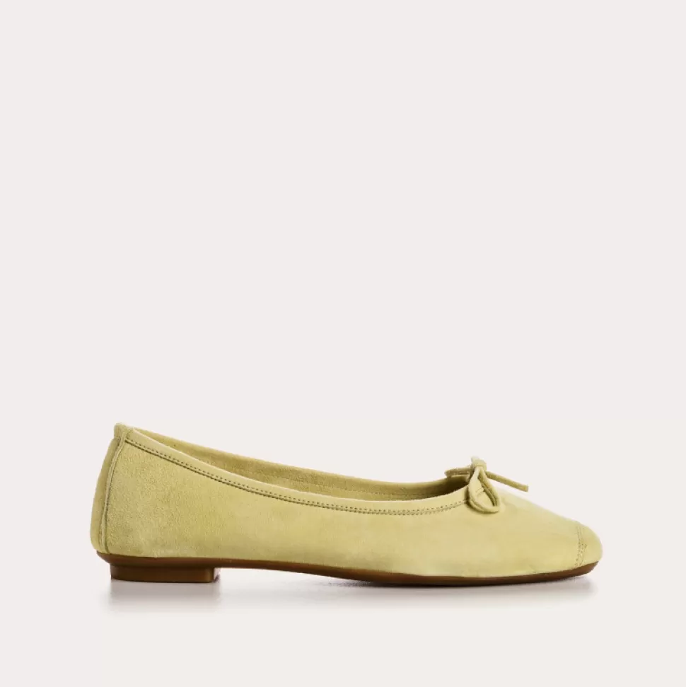 Ballerines^Reqins Ballerines Harmony Cuir Velours Jaune, Lime