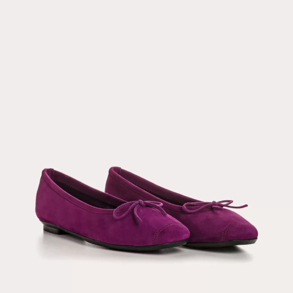 Ballerines^Reqins Ballerines Harmony Cuir Velours Bleu, Violet
