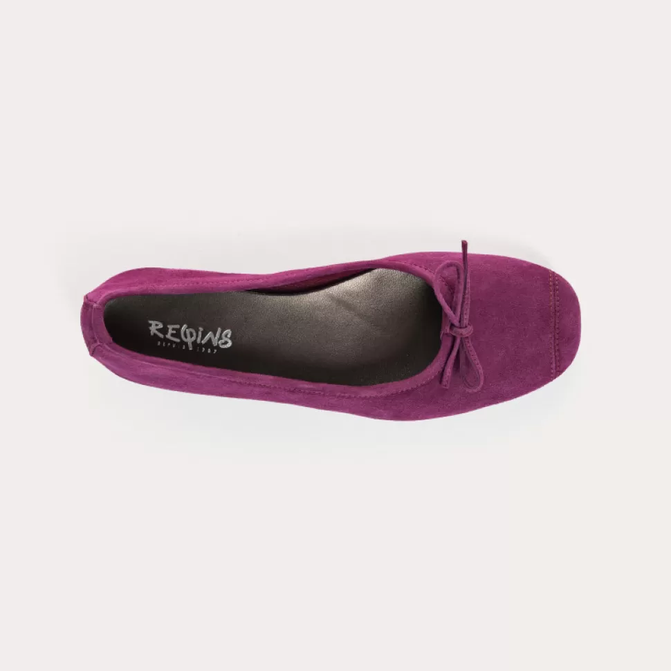 Ballerines^Reqins Ballerines Harmony Cuir Velours Bleu, Violet