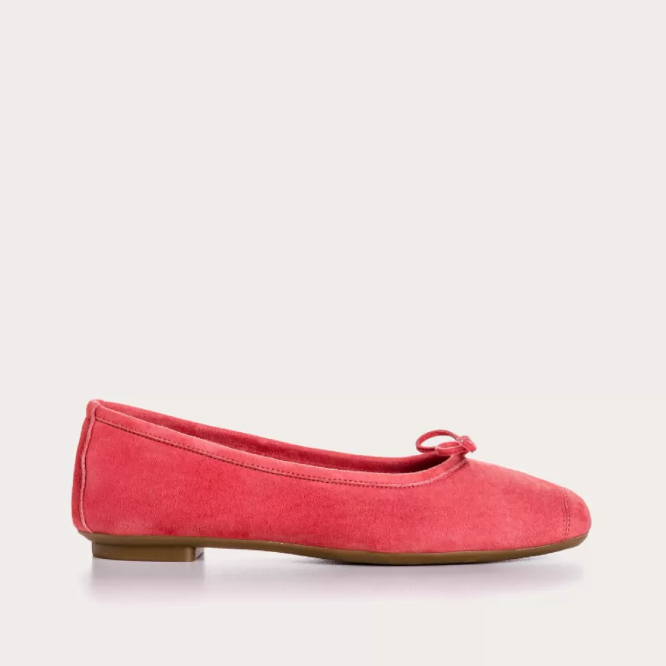 Ballerines^Reqins Ballerines Harmony Cuir Velours Cc Rose, Fraise