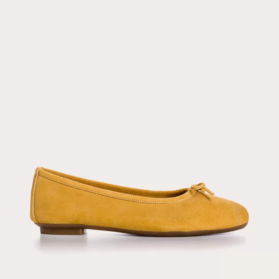 Ballerines^Reqins Ballerines Harmony Cuir Velours Cc Jaune, Ocre