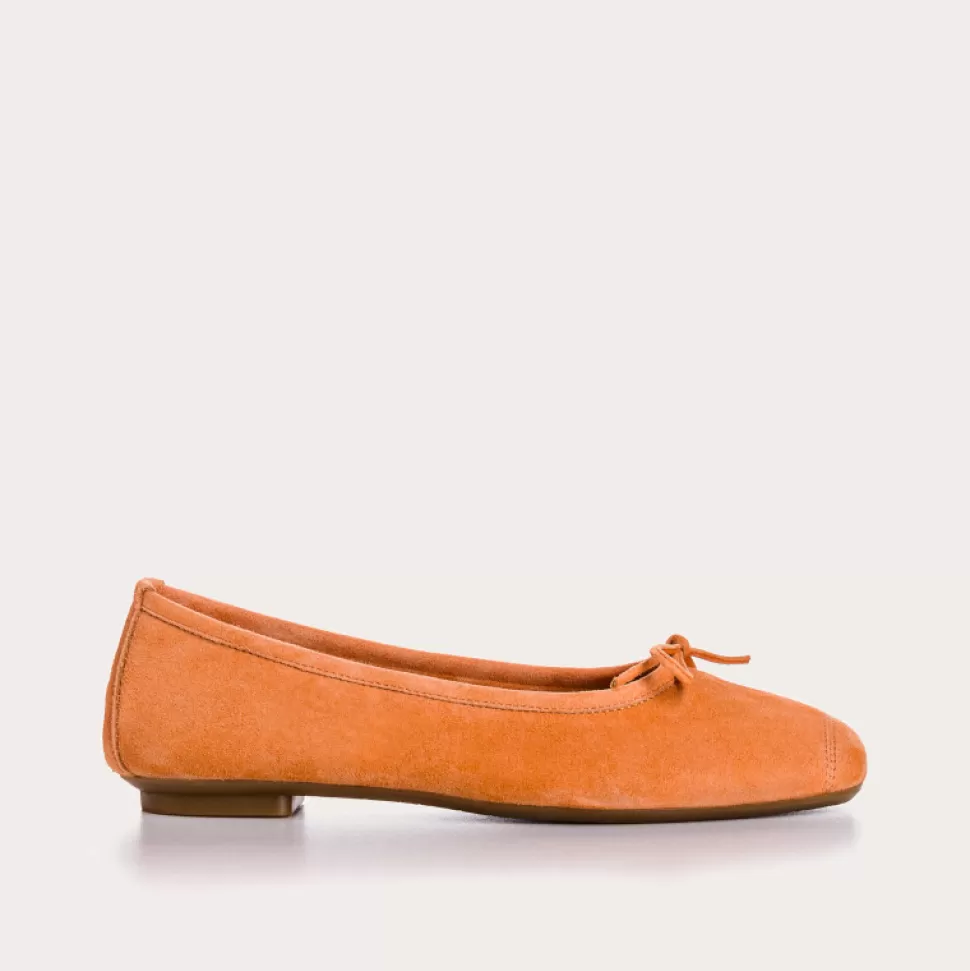 Ballerines^Reqins Ballerines Harmony Cuir Velours Cc Orange, Orange