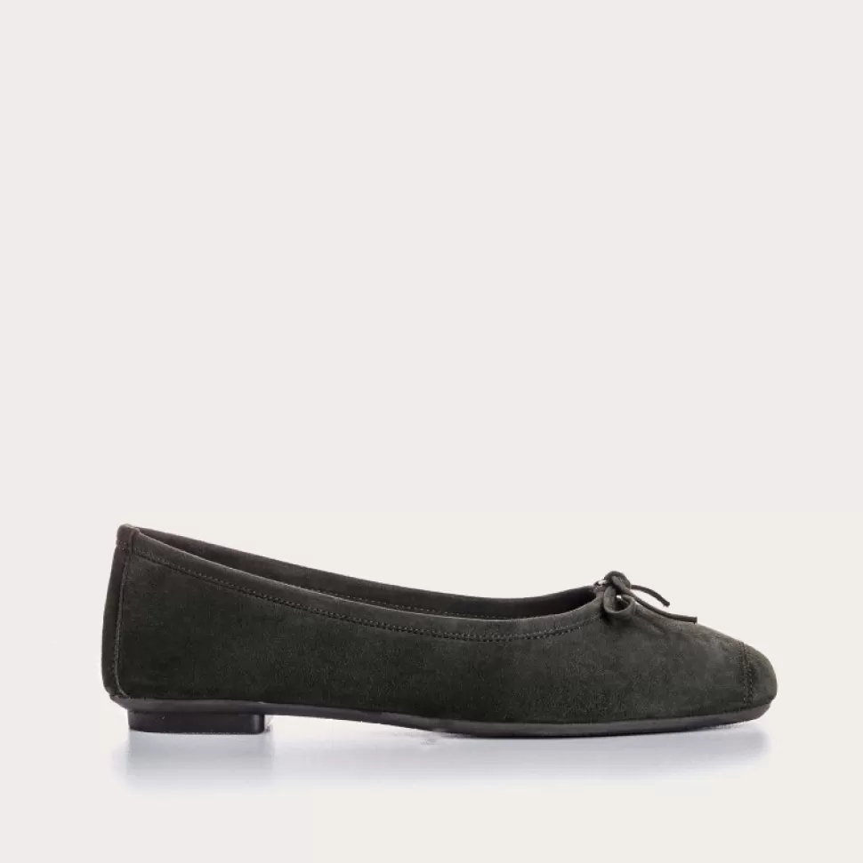 Ballerines^Reqins Ballerines Harmony Cuir Velours Cc Kaki Fonce