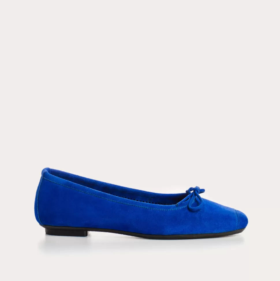 Ballerines^Reqins Ballerines Harmony Cuir Velours Cc Bleu Electrique
