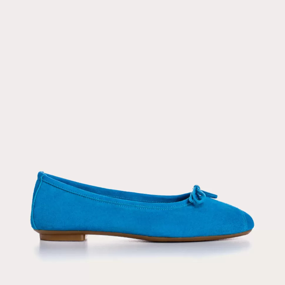 Ballerines^Reqins Ballerines Harmony Cuir Velours Cc Turquoise