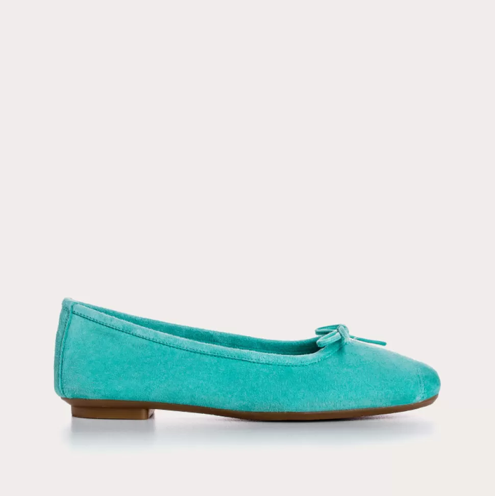 Ballerines^Reqins Ballerines Harmony Cuir Velours Cc Aqua
