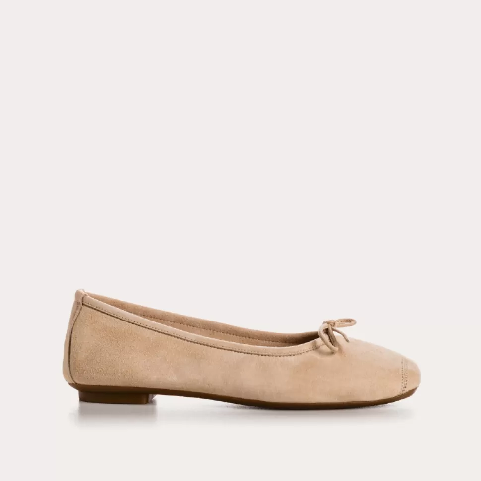 Ballerines^Reqins Ballerines Harmony Cuir Velours Cc Rose, Nude