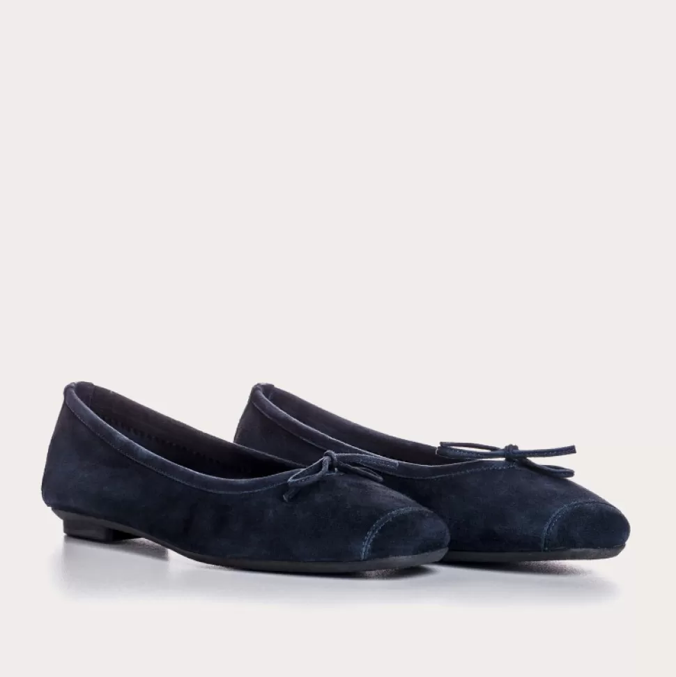 Ballerines^Reqins Ballerines Harmony Cuir Velours Cc Bleu