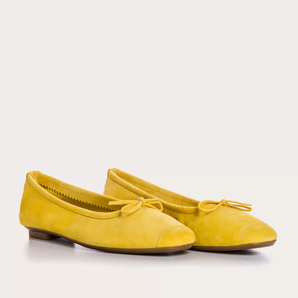Ballerines^Reqins Ballerines Harmony Cuir Velours Cc Jaune, Jaune