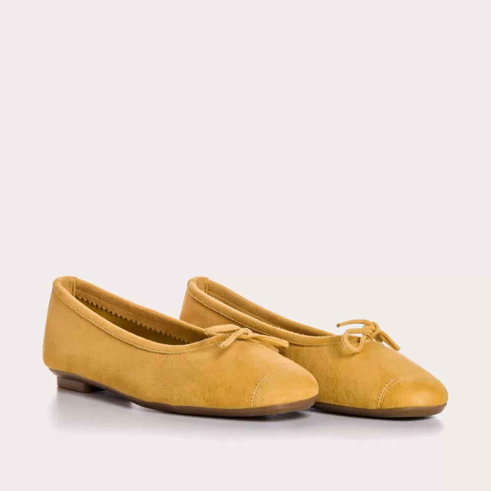 Ballerines^Reqins Ballerines Harmony Cuir Velours Cc Jaune, Ocre