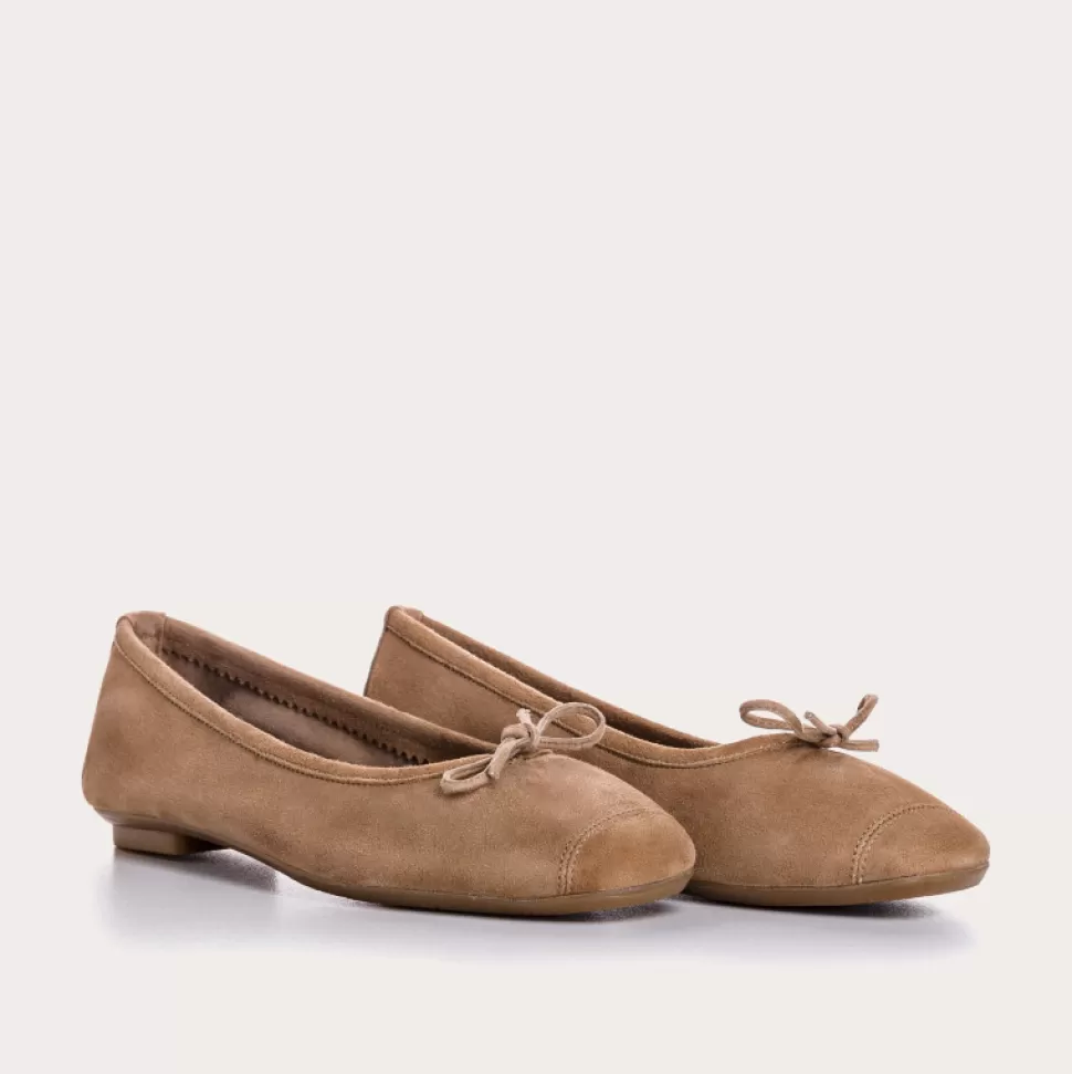 Ballerines^Reqins Ballerines Harmony Cuir Velours Cc Naturel