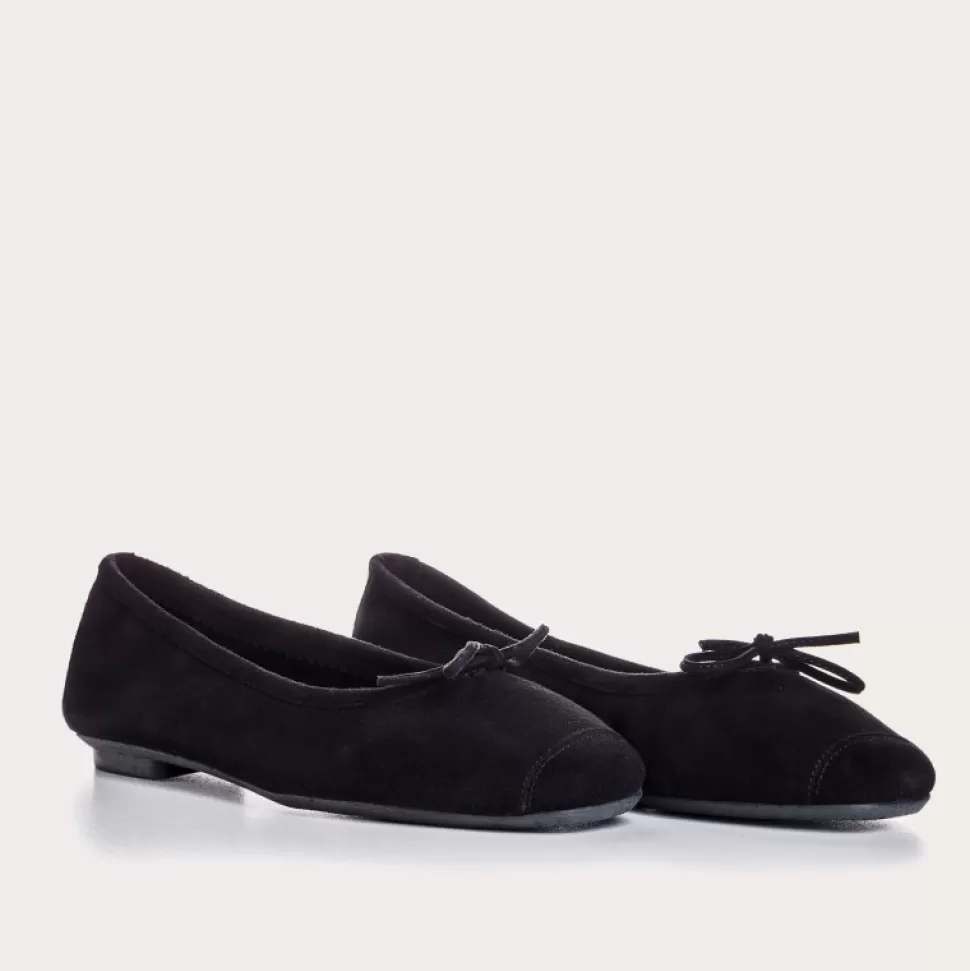Ballerines^Reqins Ballerines Harmony Cuir Velours Cc Noir